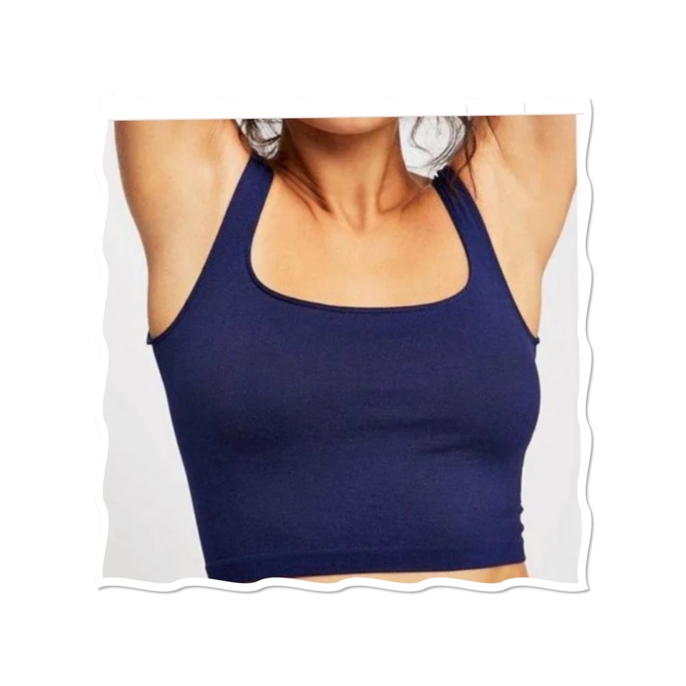 Free People Scoop Neck Crop Top Navy Size XS/S